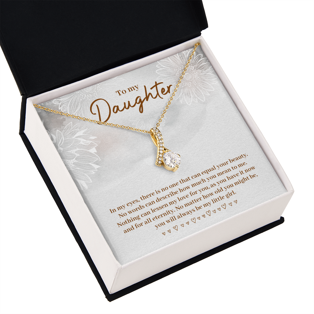 To My Daughter In My Eyes Alluring Ribbon Necklace Message Card-Express Your Love Gifts