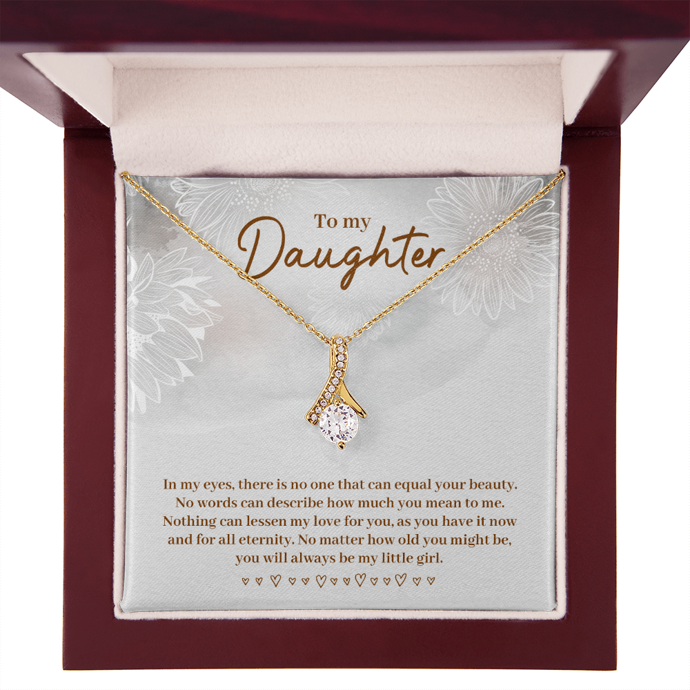 To My Daughter In My Eyes Alluring Ribbon Necklace Message Card-Express Your Love Gifts