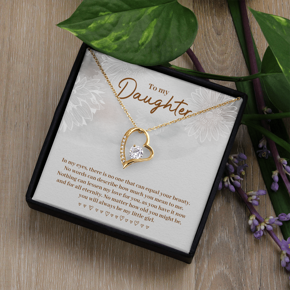 To My Daughter In My Eyes There is No One Simple Forever Necklace w Message Card-Express Your Love Gifts
