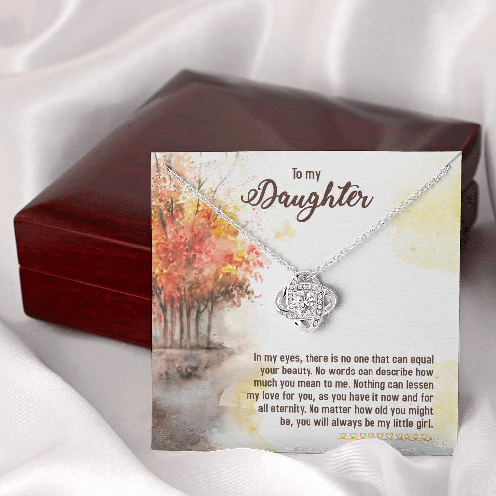 To My Daughter In My Eyes You Will Always Be My Little Girl Infinity Knot Necklace Message Card-Express Your Love Gifts