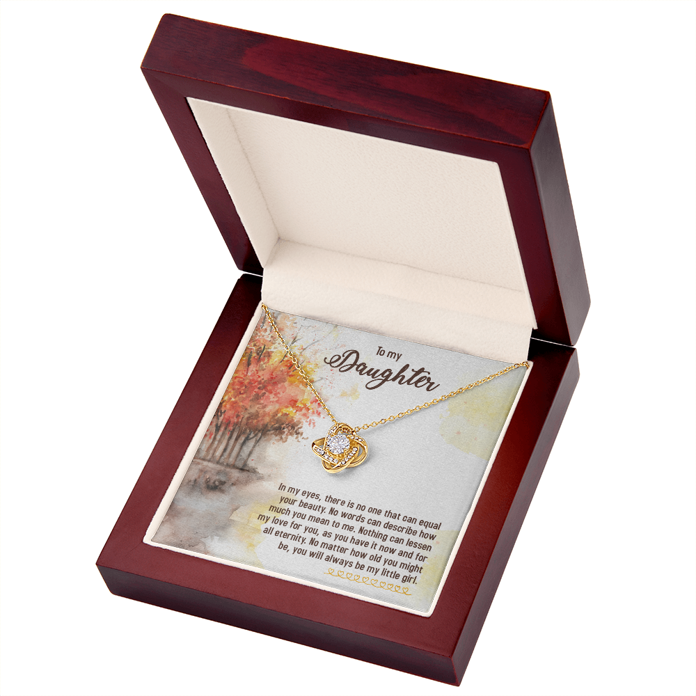 To My Daughter In My Eyes You Will Always Be My Little Girl Infinity Knot Necklace Message Card-Express Your Love Gifts