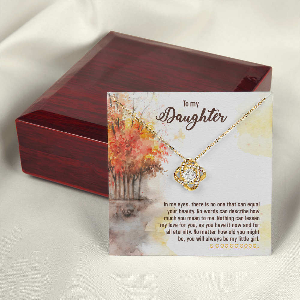 To My Daughter In My Eyes You Will Always Be My Little Girl Infinity Knot Necklace Message Card-Express Your Love Gifts