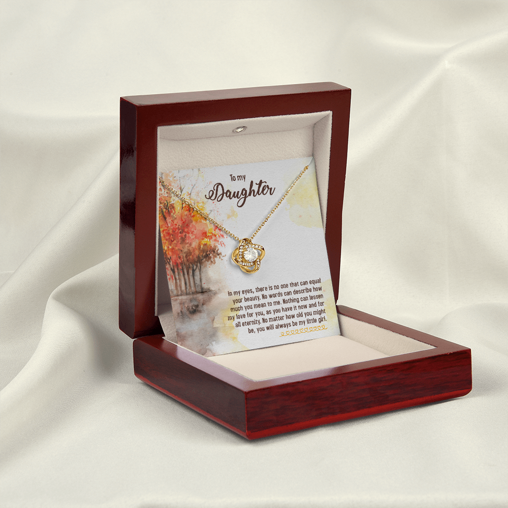 To My Daughter In My Eyes You Will Always Be My Little Girl Infinity Knot Necklace Message Card-Express Your Love Gifts
