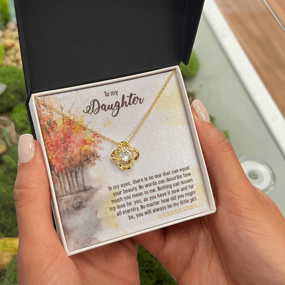 To My Daughter In My Eyes You Will Always Be My Little Girl Infinity Knot Necklace Message Card-Express Your Love Gifts