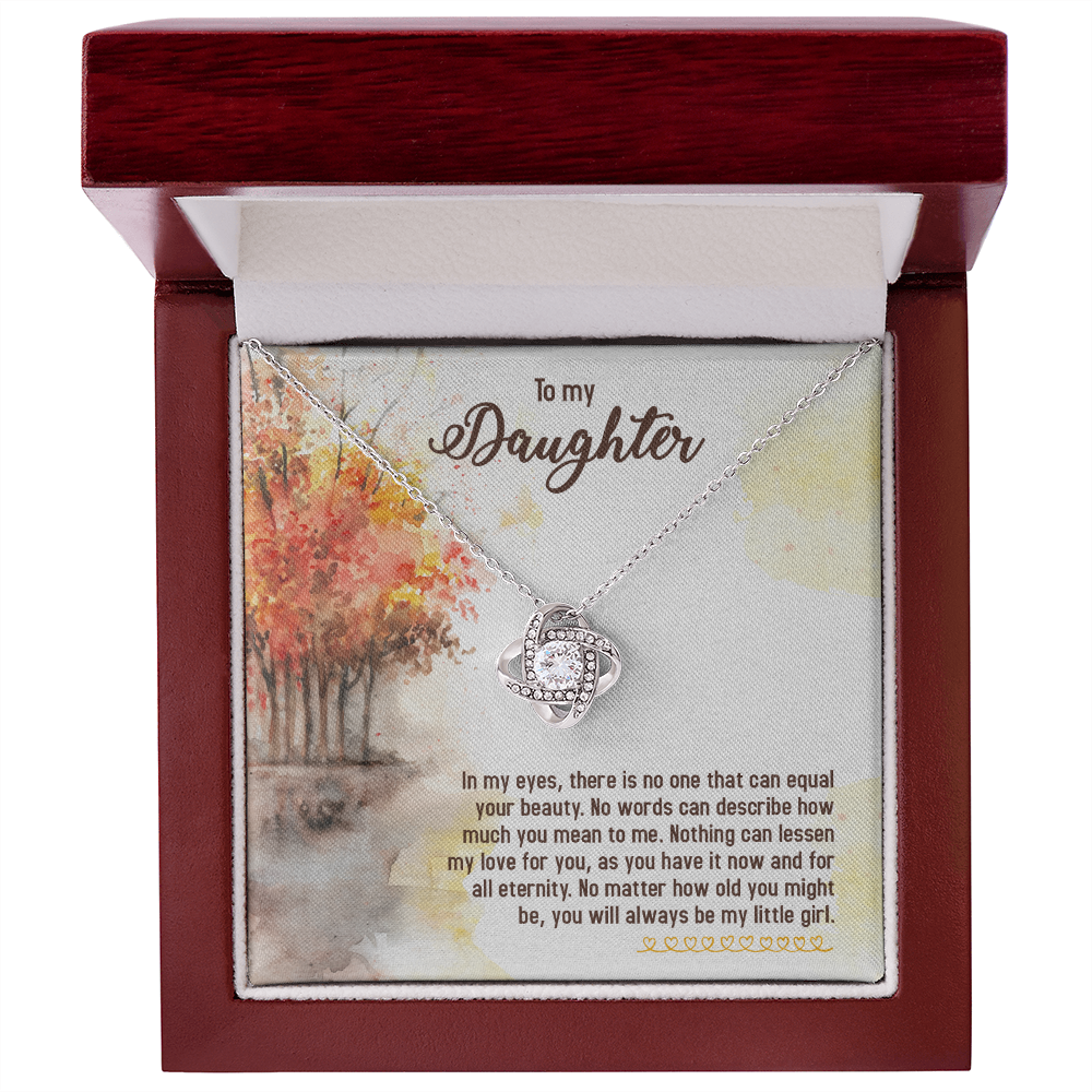 To My Daughter In My Eyes You Will Always Be My Little Girl Infinity Knot Necklace Message Card-Express Your Love Gifts