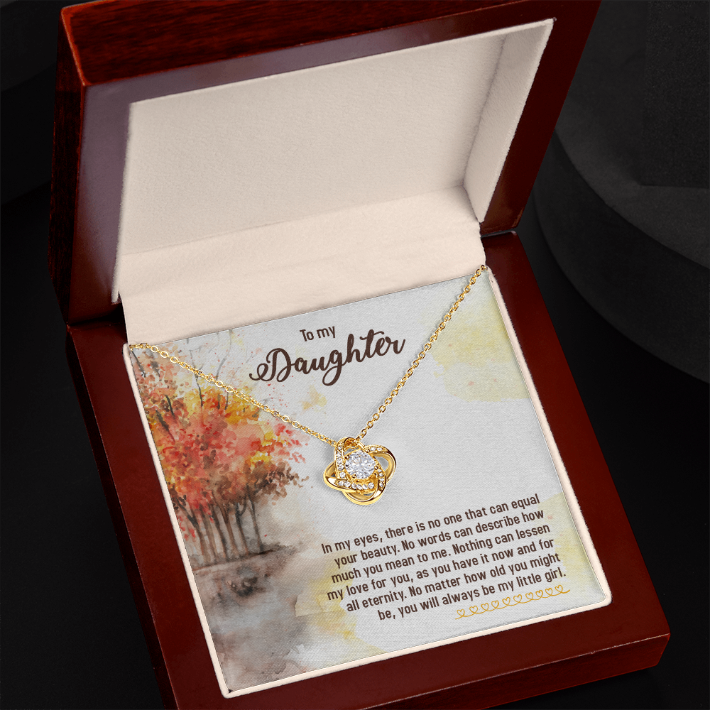 To My Daughter In My Eyes You Will Always Be My Little Girl Infinity Knot Necklace Message Card-Express Your Love Gifts