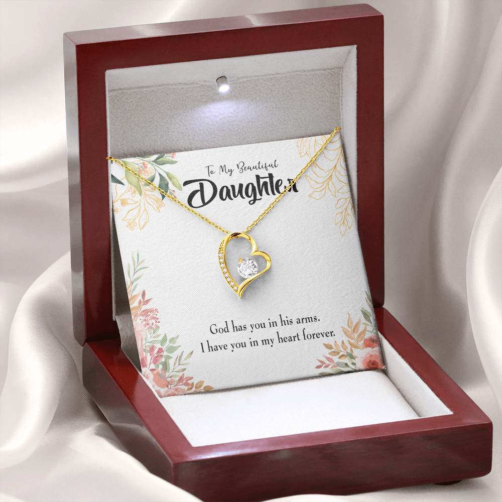 To My Daughter In my Heart Forever Forever Necklace w Message Card-Express Your Love Gifts