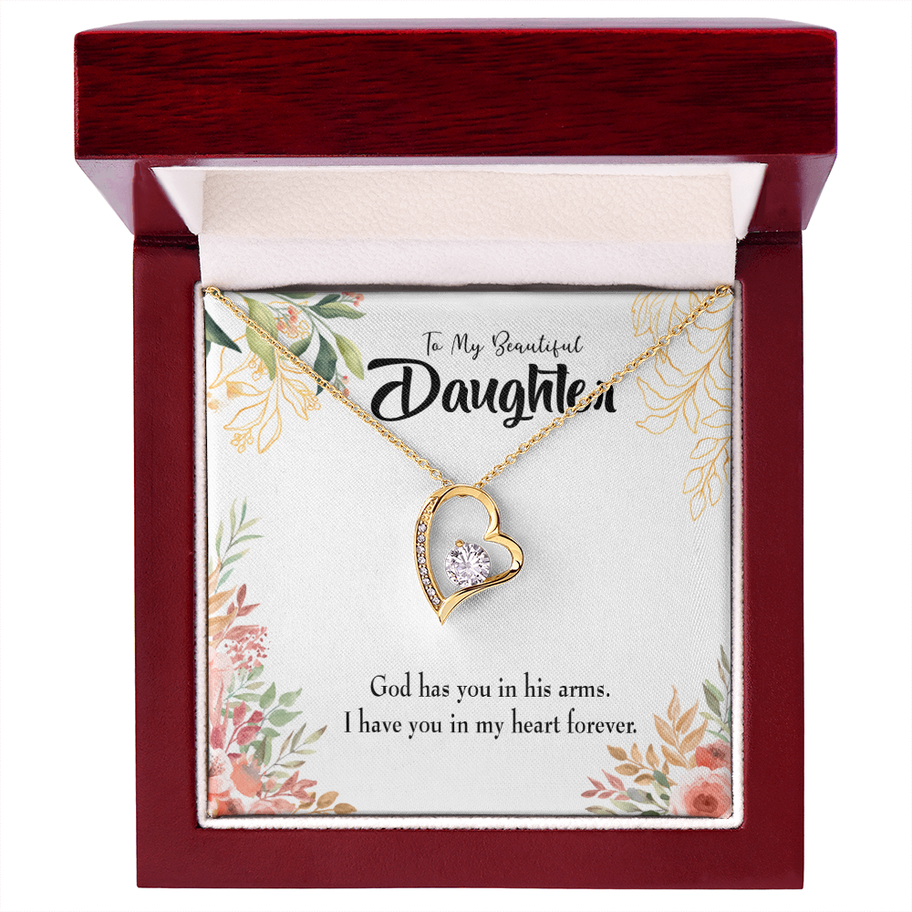 To My Daughter In my Heart Forever Forever Necklace w Message Card-Express Your Love Gifts