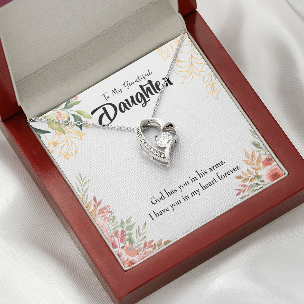 To My Daughter In my Heart Forever Forever Necklace w Message Card-Express Your Love Gifts
