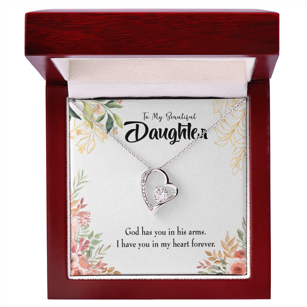 To My Daughter In my Heart Forever Forever Necklace w Message Card-Express Your Love Gifts