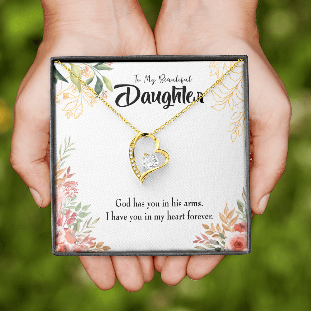 To My Daughter In my Heart Forever Forever Necklace w Message Card-Express Your Love Gifts
