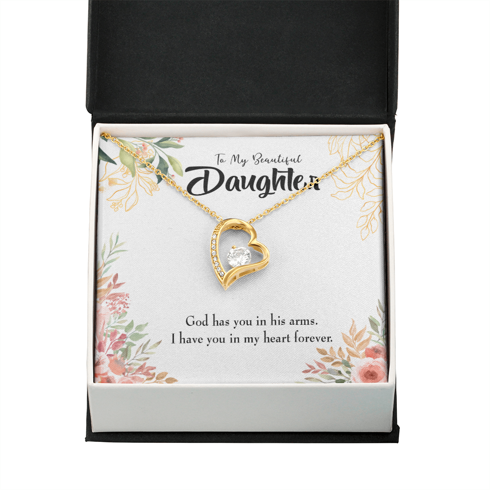 To My Daughter In my Heart Forever Forever Necklace w Message Card-Express Your Love Gifts