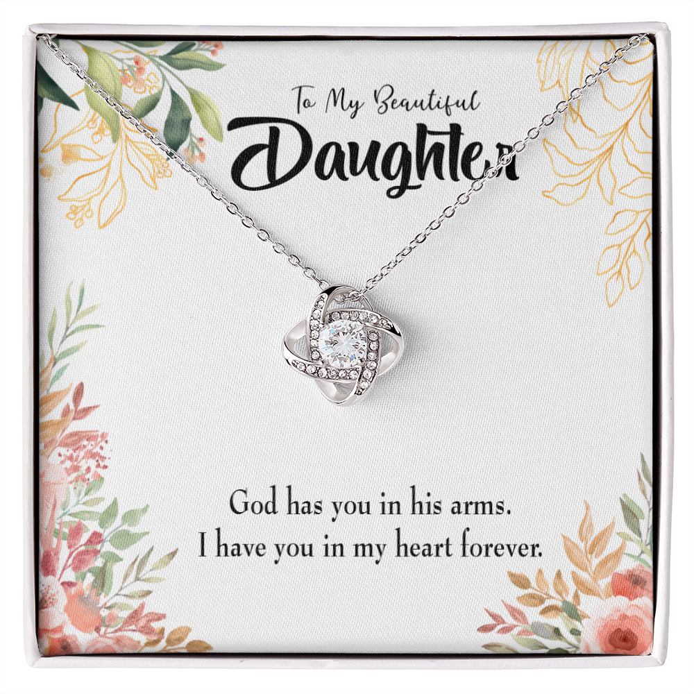 To My Daughter In my Heart Forever Infinity Knot Necklace Message Card-Express Your Love Gifts