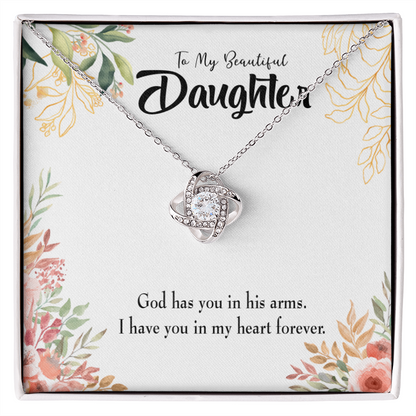 To My Daughter In my Heart Forever Infinity Knot Necklace Message Card-Express Your Love Gifts
