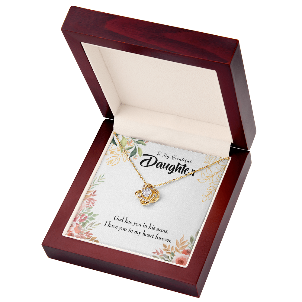 To My Daughter In my Heart Forever Infinity Knot Necklace Message Card-Express Your Love Gifts