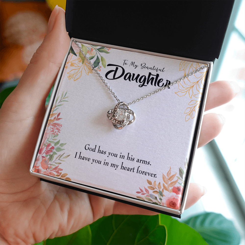 To My Daughter In my Heart Forever Infinity Knot Necklace Message Card-Express Your Love Gifts