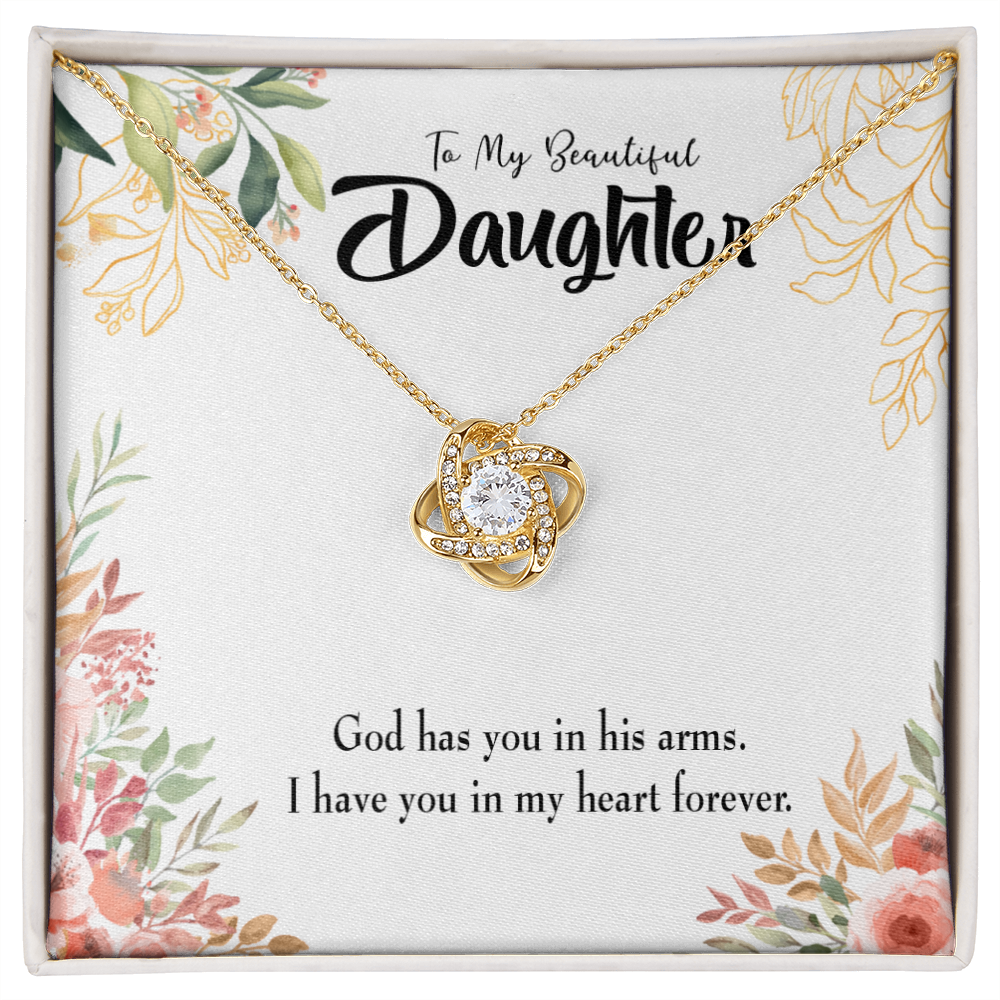 To My Daughter In my Heart Forever Infinity Knot Necklace Message Card-Express Your Love Gifts
