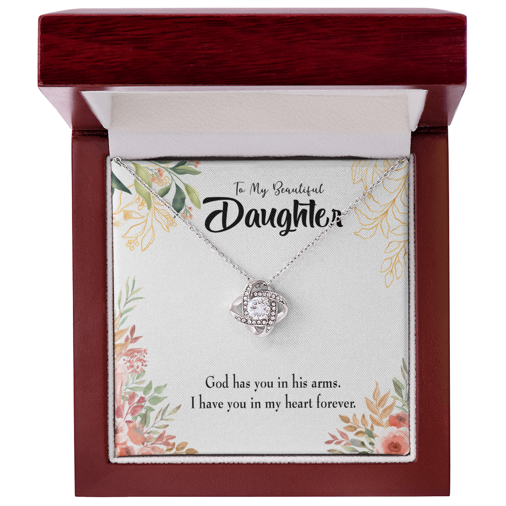 To My Daughter In my Heart Forever Infinity Knot Necklace Message Card-Express Your Love Gifts