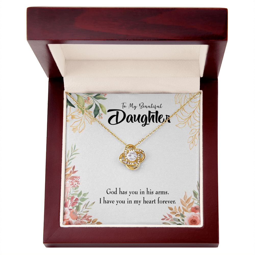 To My Daughter In my Heart Forever Infinity Knot Necklace Message Card-Express Your Love Gifts
