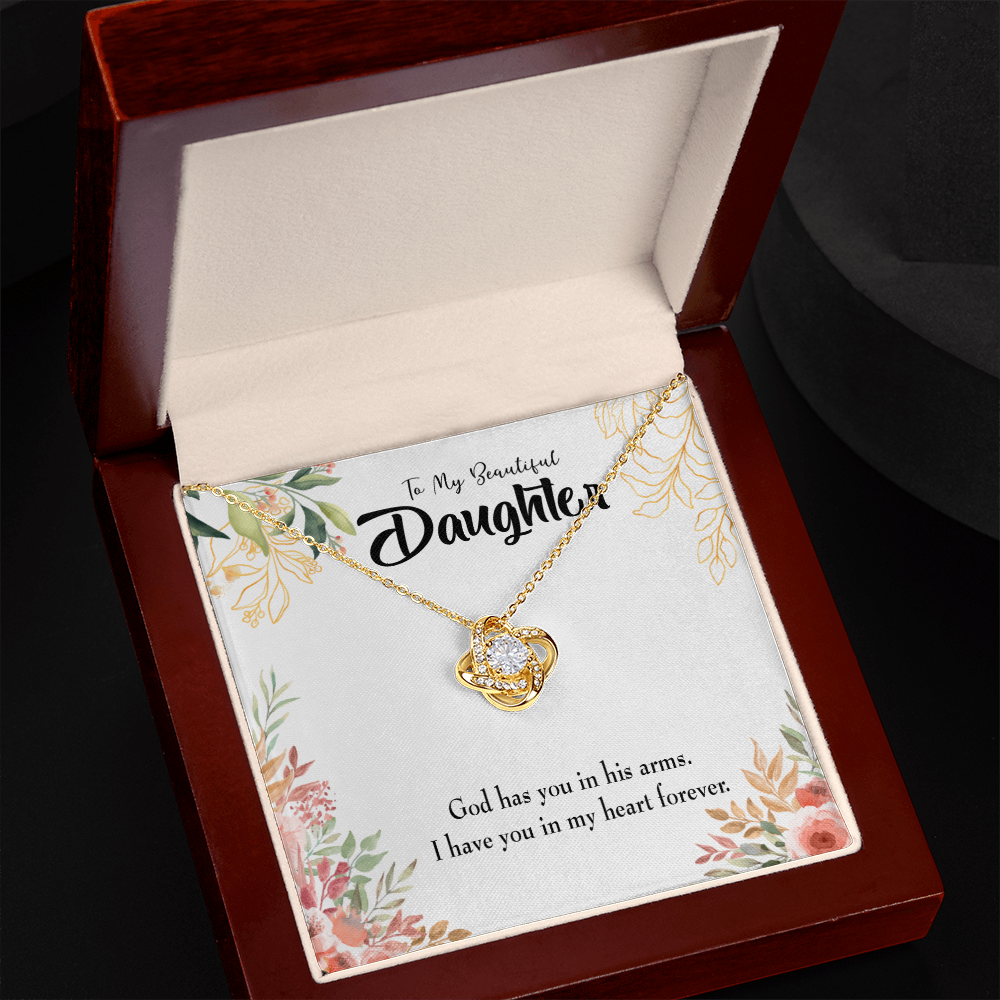 To My Daughter In my Heart Forever Infinity Knot Necklace Message Card-Express Your Love Gifts