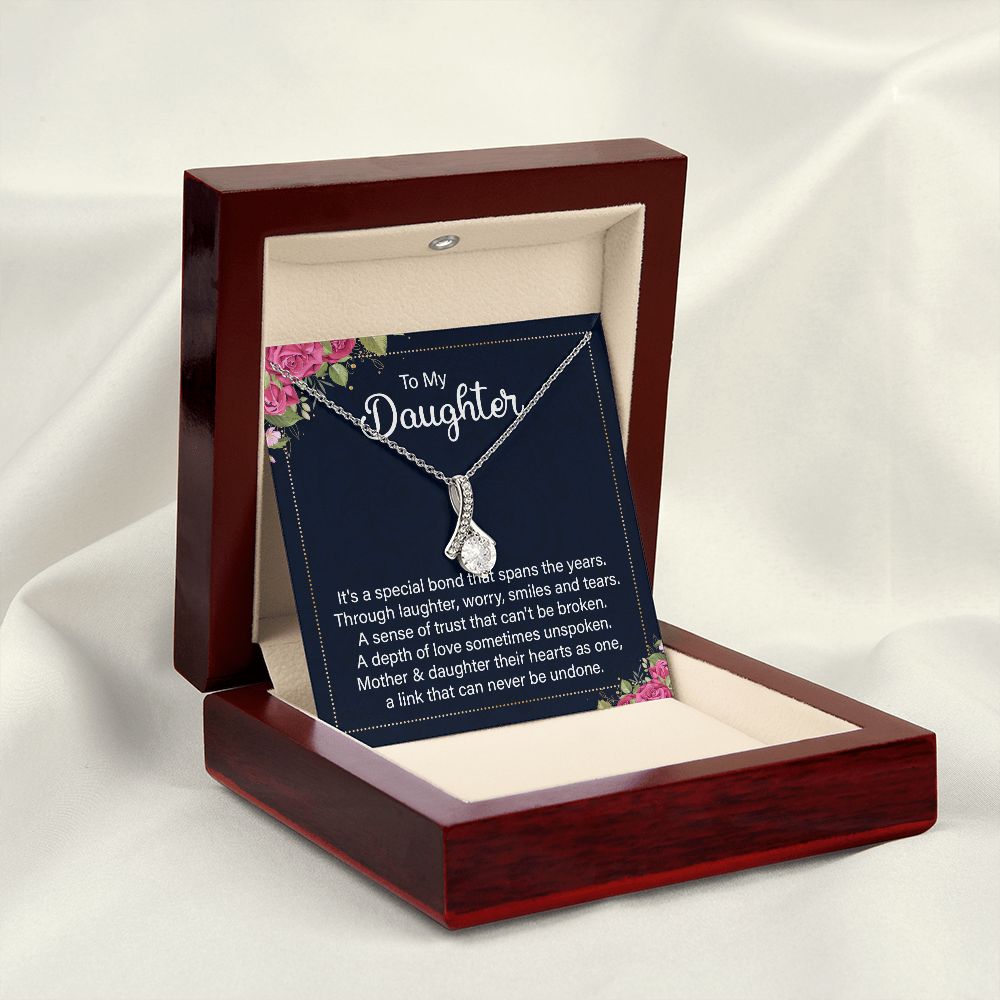 To My Daughter It's a Special Bond Alluring Ribbon Necklace Message Card-Express Your Love Gifts