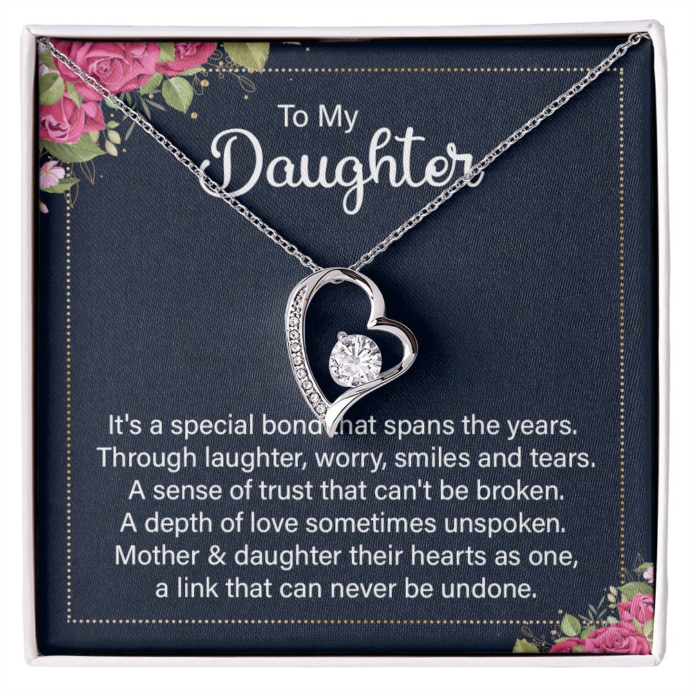 To My Daughter It's a Special Bond Forever Necklace w Message Card-Express Your Love Gifts