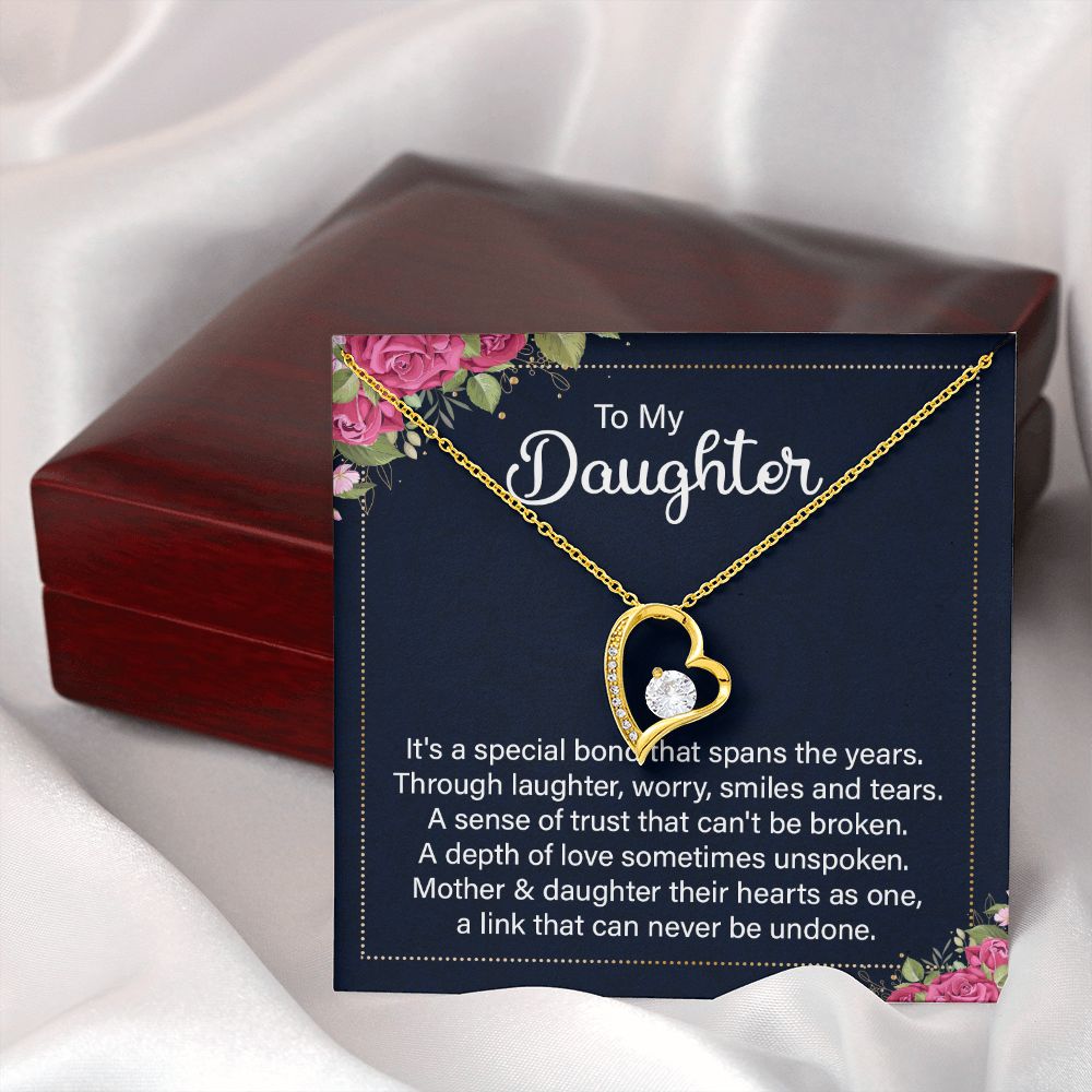 To My Daughter It's a Special Bond Forever Necklace w Message Card-Express Your Love Gifts