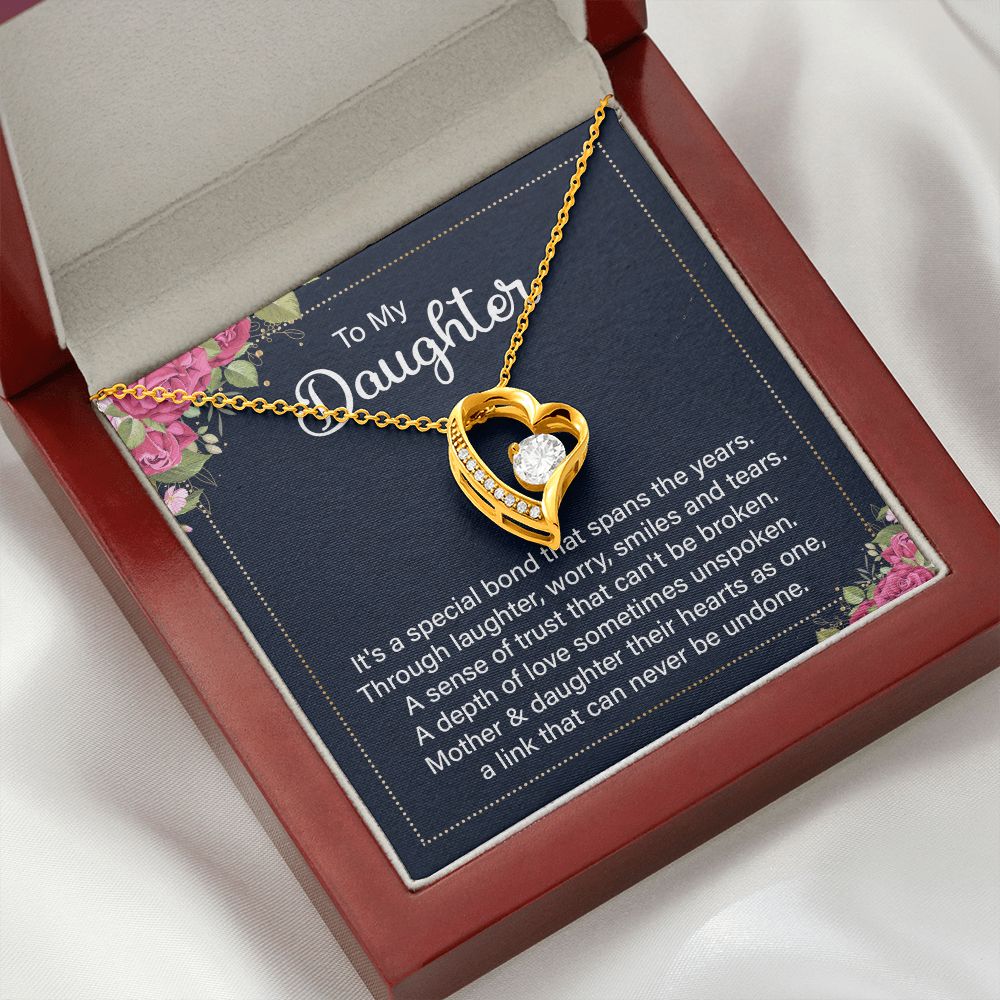 To My Daughter It's a Special Bond Forever Necklace w Message Card-Express Your Love Gifts