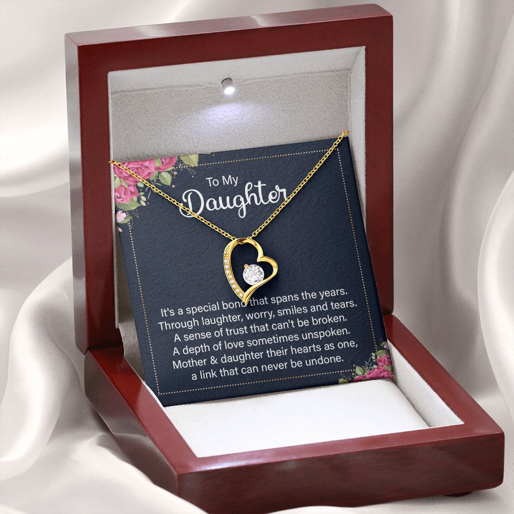 To My Daughter It's a Special Bond Forever Necklace w Message Card-Express Your Love Gifts