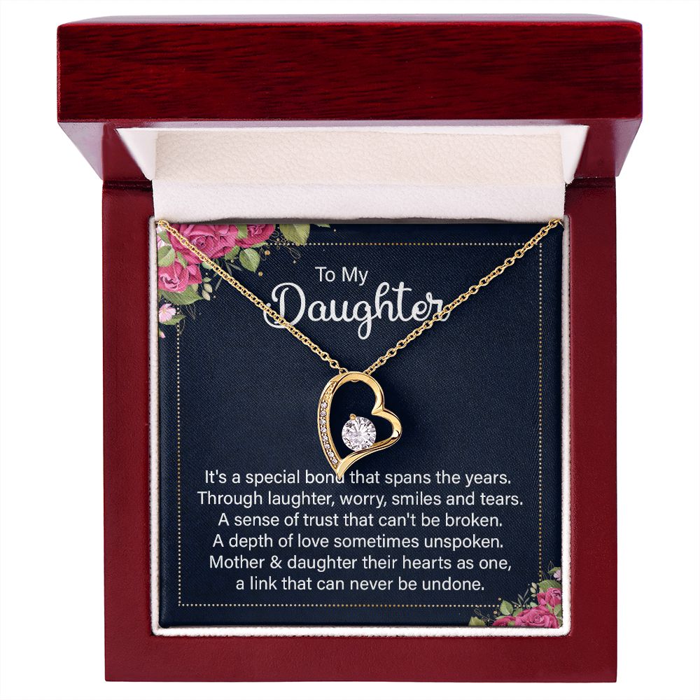 To My Daughter It's a Special Bond Forever Necklace w Message Card-Express Your Love Gifts