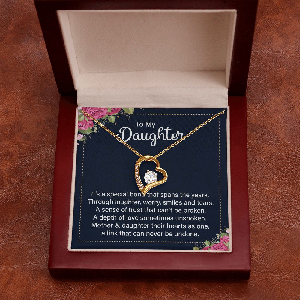To My Daughter It's a Special Bond Forever Necklace w Message Card-Express Your Love Gifts