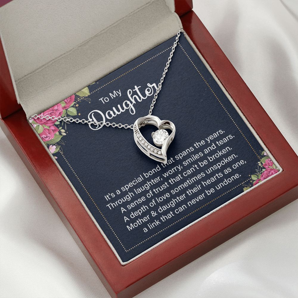 To My Daughter It's a Special Bond Forever Necklace w Message Card-Express Your Love Gifts