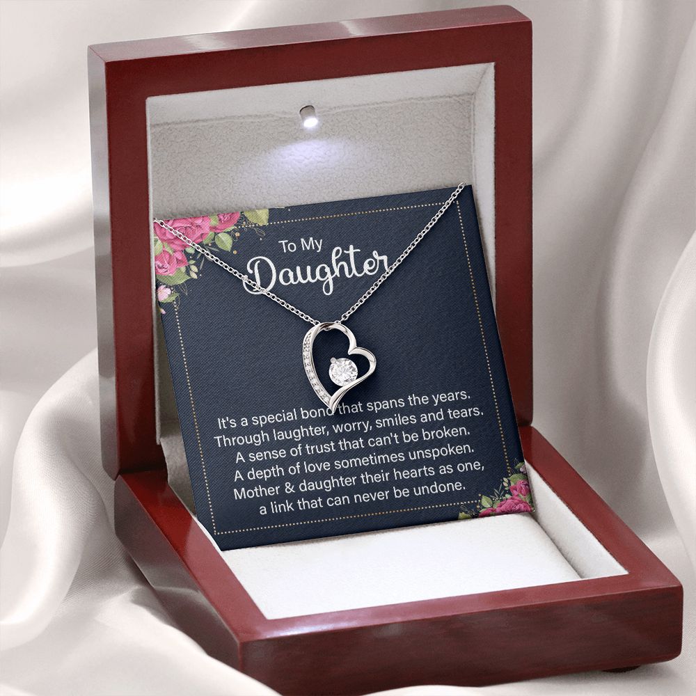 To My Daughter It's a Special Bond Forever Necklace w Message Card-Express Your Love Gifts