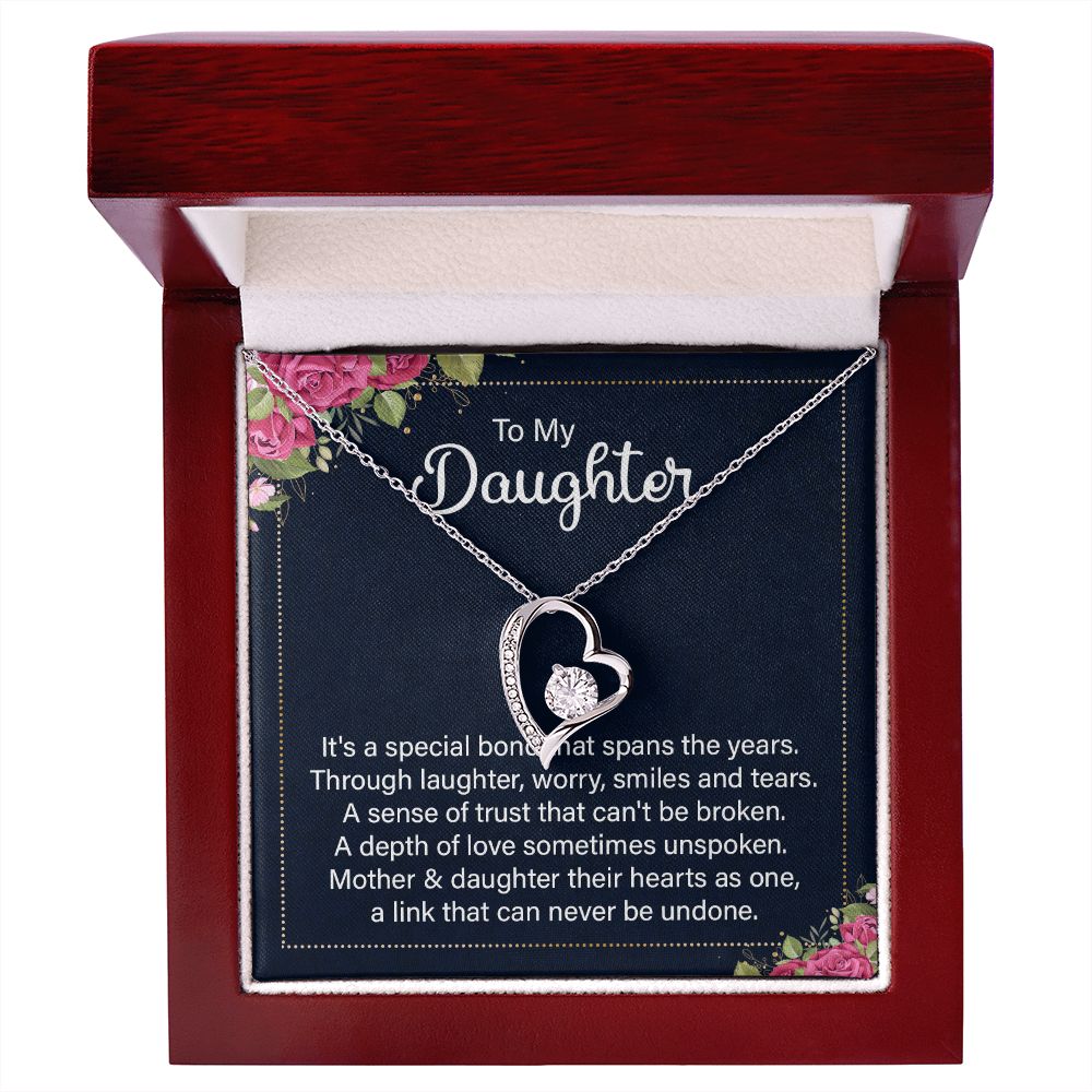 To My Daughter It's a Special Bond Forever Necklace w Message Card-Express Your Love Gifts