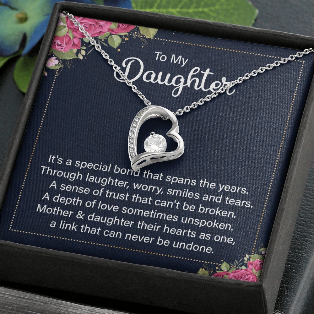 To My Daughter It's a Special Bond Forever Necklace w Message Card-Express Your Love Gifts