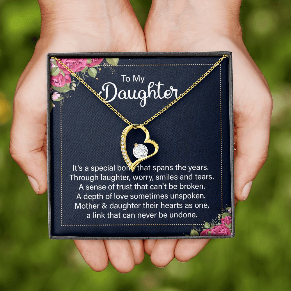 To My Daughter It's a Special Bond Forever Necklace w Message Card-Express Your Love Gifts