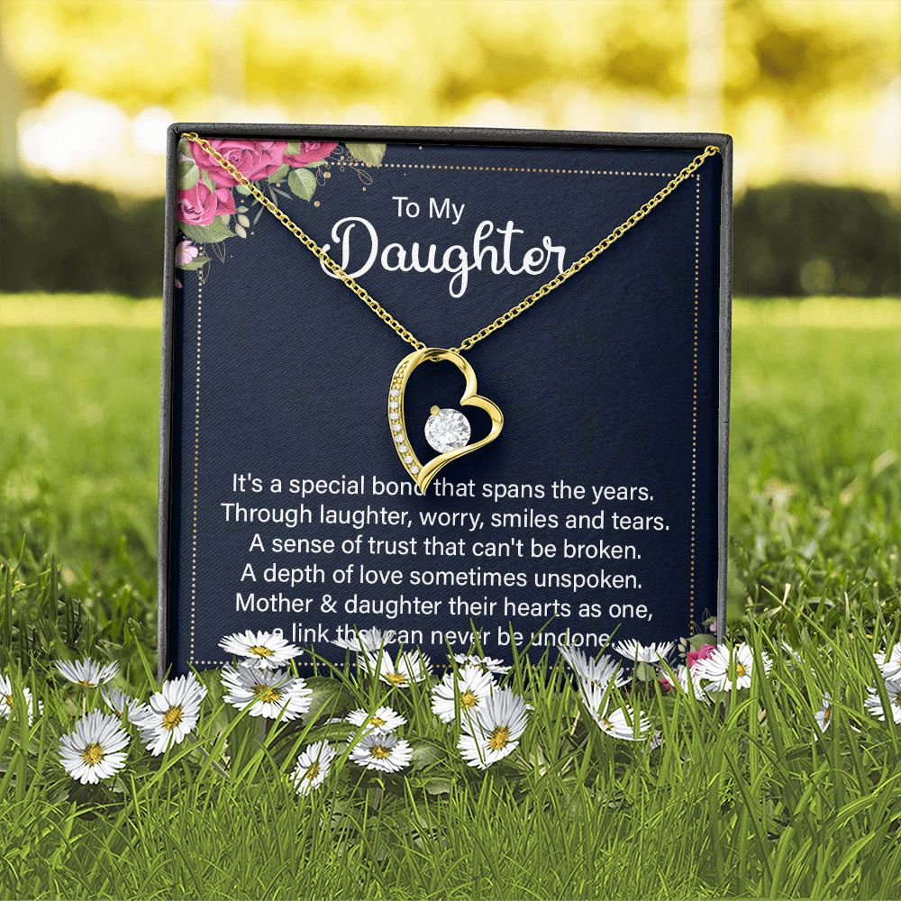 To My Daughter It's a Special Bond Forever Necklace w Message Card-Express Your Love Gifts