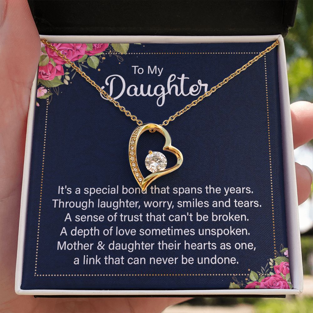 To My Daughter It's a Special Bond Forever Necklace w Message Card-Express Your Love Gifts