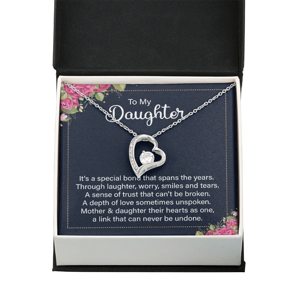 To My Daughter It's a Special Bond Forever Necklace w Message Card-Express Your Love Gifts