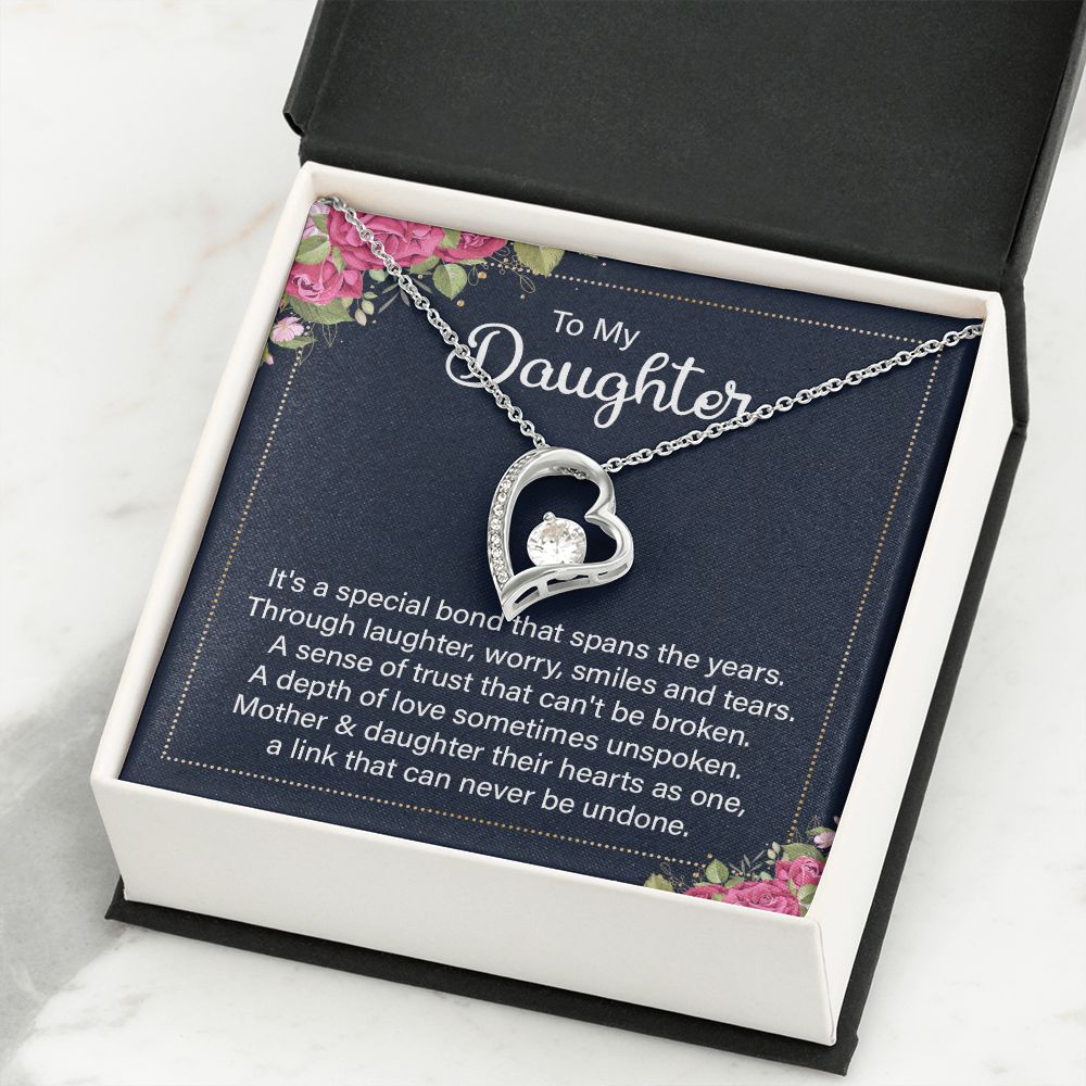 To My Daughter It's a Special Bond Forever Necklace w Message Card-Express Your Love Gifts