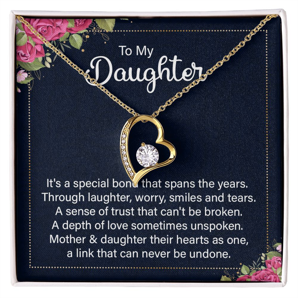 To My Daughter It's a Special Bond Forever Necklace w Message Card-Express Your Love Gifts