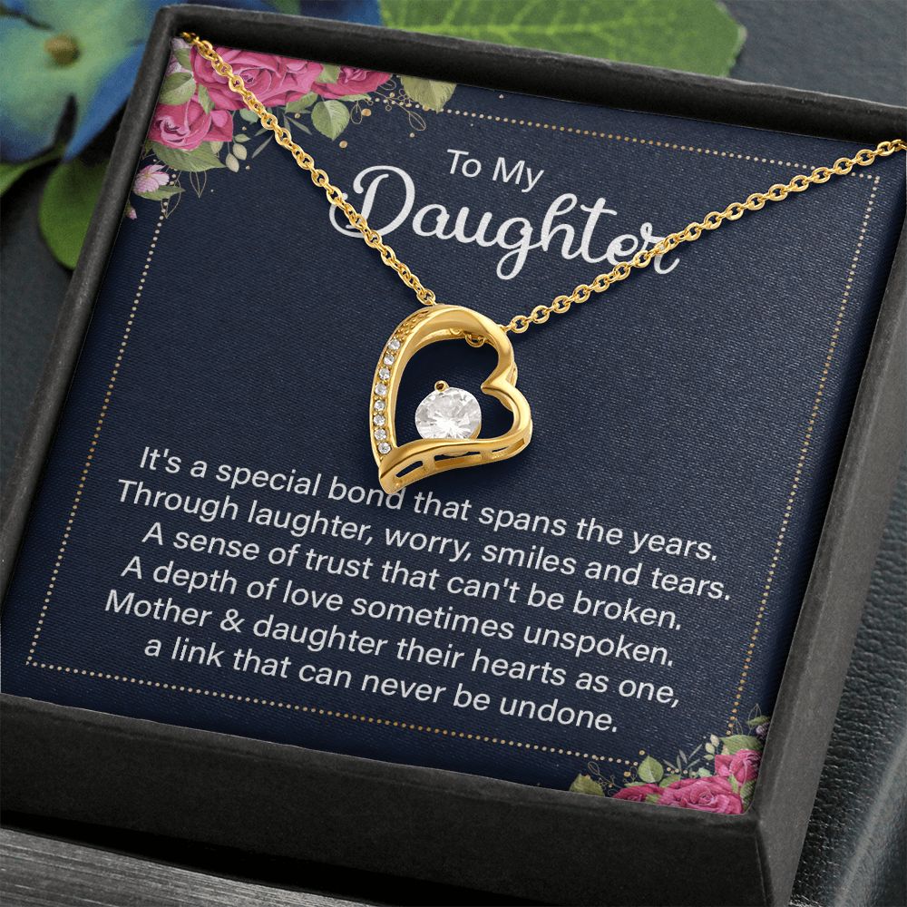 To My Daughter It's a Special Bond Forever Necklace w Message Card-Express Your Love Gifts