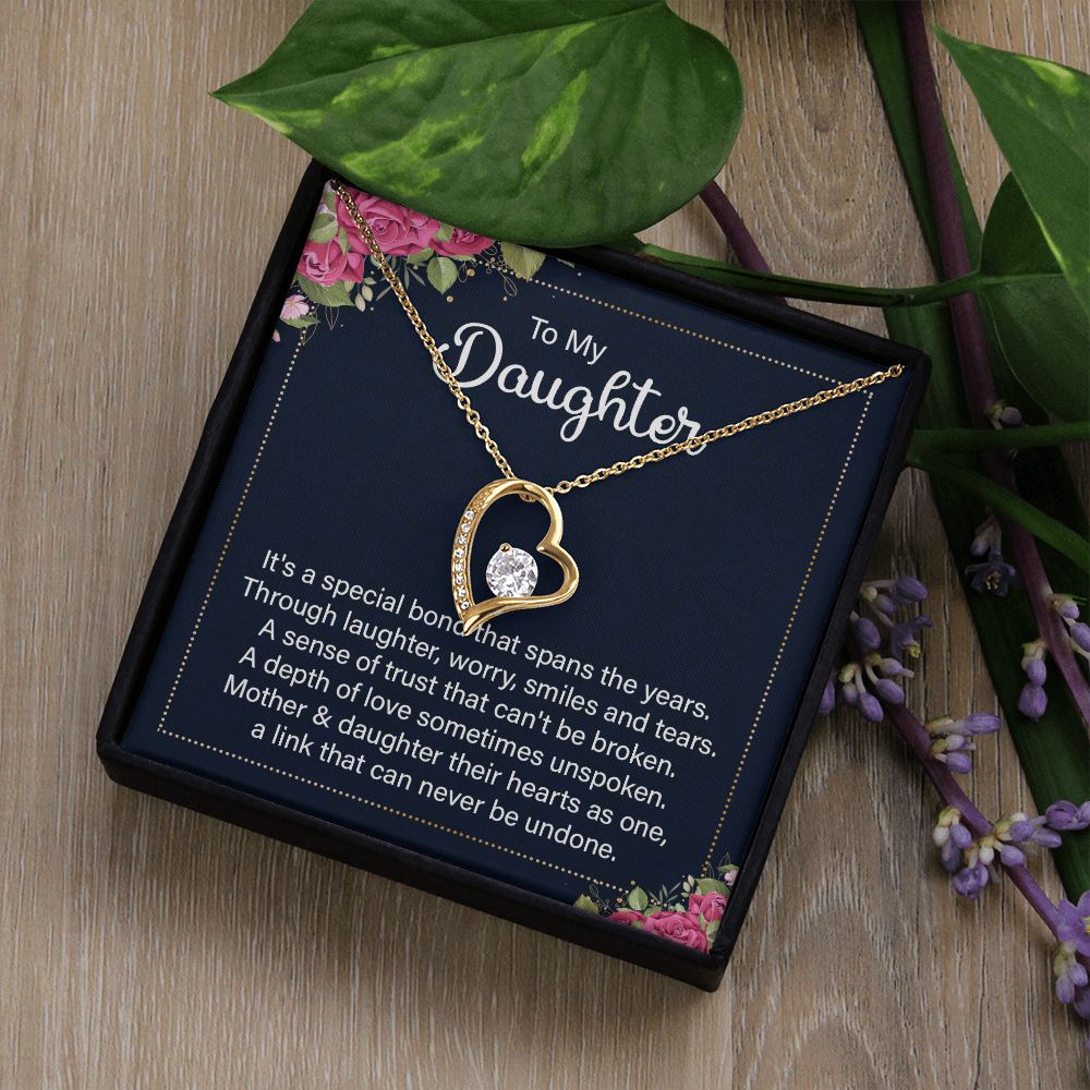 To My Daughter It's a Special Bond Forever Necklace w Message Card-Express Your Love Gifts