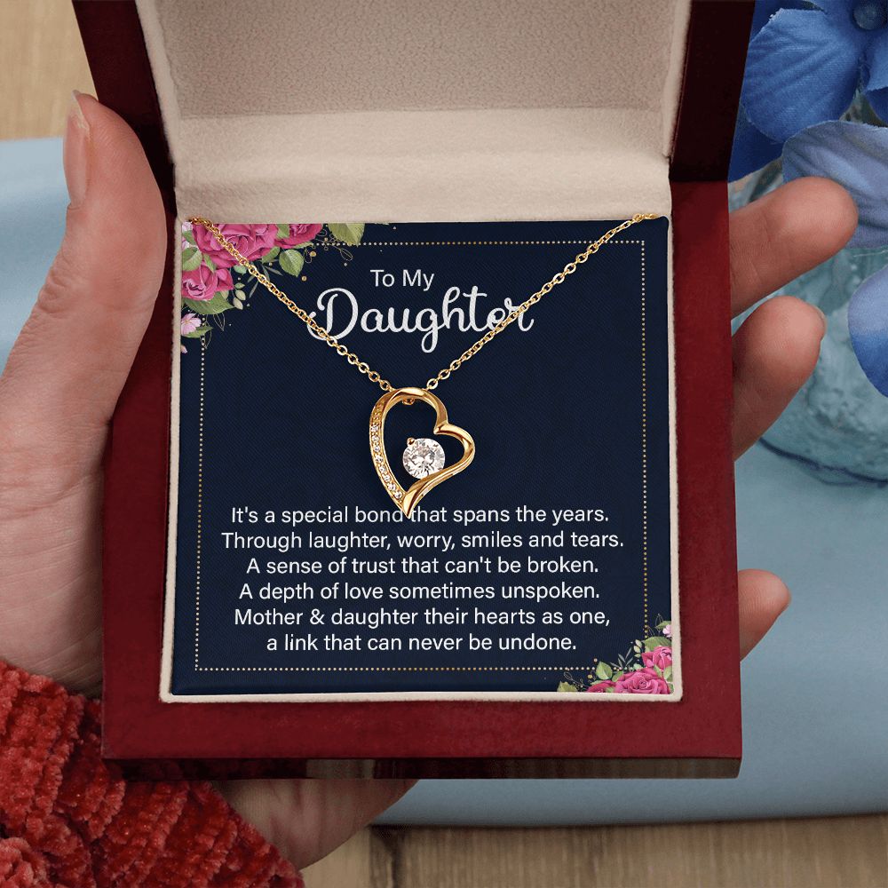 To My Daughter It's a Special Bond Forever Necklace w Message Card-Express Your Love Gifts