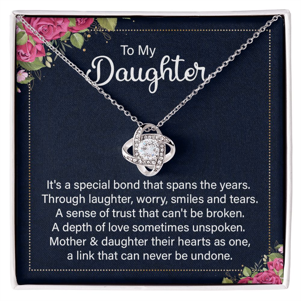 To My Daughter It's a Special Bond Infinity Knot Necklace Message Card-Express Your Love Gifts