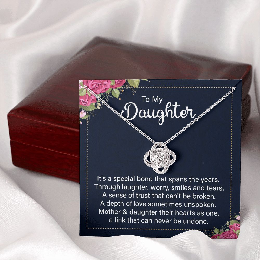 To My Daughter It's a Special Bond Infinity Knot Necklace Message Card-Express Your Love Gifts