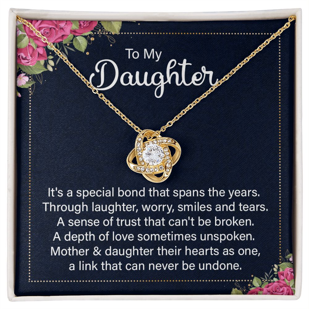 To My Daughter It's a Special Bond Infinity Knot Necklace Message Card-Express Your Love Gifts