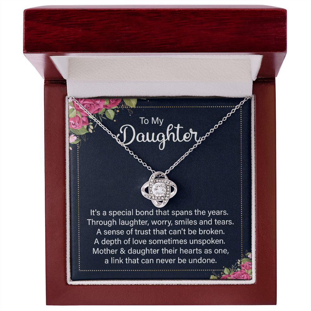 To My Daughter It's a Special Bond Infinity Knot Necklace Message Card-Express Your Love Gifts