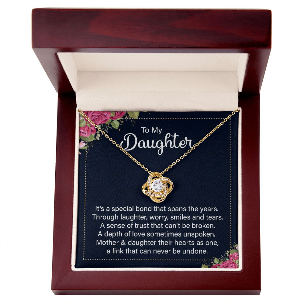 To My Daughter It's a Special Bond Infinity Knot Necklace Message Card-Express Your Love Gifts