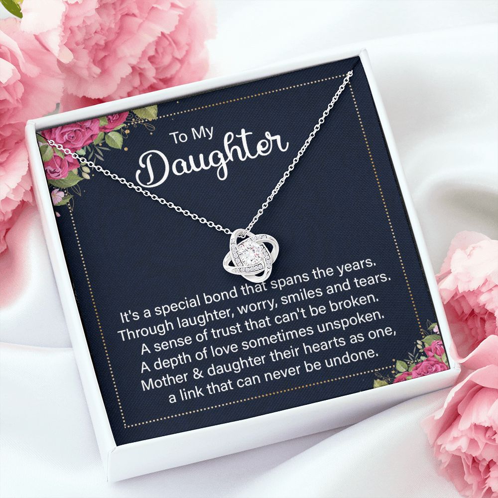 To My Daughter It's a Special Bond Infinity Knot Necklace Message Card-Express Your Love Gifts